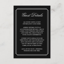 Information om Guest i Svarta och vita deco Bröllo