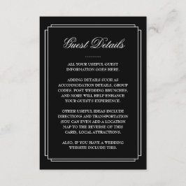 Information om Guest i Svarta och vita deco Bröllo Tilläggskort