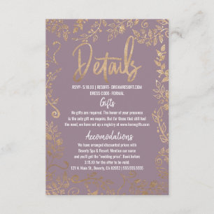 Information om guld Blommigt Glitter Ombre Mauve L Tilläggskort