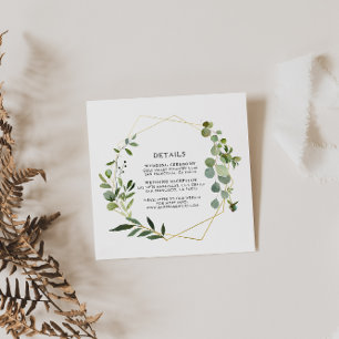 Information om guld Geometric Grönt Eucalyptus Brö Tilläggskort