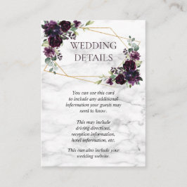 Information om guld Geometric Plum Lila Marble Brö Tilläggskort