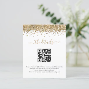 Information om Guld Glitter QR-koden Bröllop
