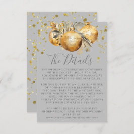 Information om guld Grått jul Bröllop Tilläggskort