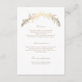 Information om guld Laurel Bröllop infogning Tilläggskort