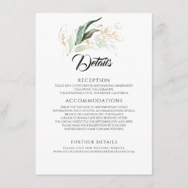 Information om guld Löv & Eucalyptus Greenery Bröl Tilläggskort