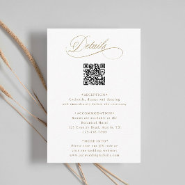 Information om guld Romantic Calligraphy QR Code B Tilläggskort