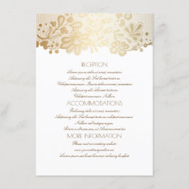 Information om guld Snöre Elegant White Bröllop Tilläggskort