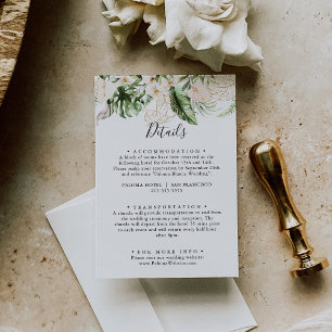 Information om guld Tropical Foliage Blommigt Bröl Tilläggskort