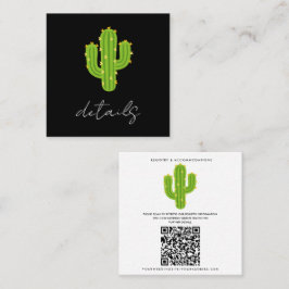 Information om gult Heart Cactus Fiesta Kärlek Brö Fyrkantigt Visitkort
