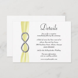 Information om gult Ribbon Silver Infinity Bröllop Tilläggskort
