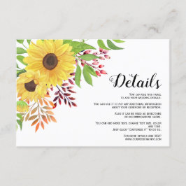 Information om gultens solblommor, blommigt, fall  tilläggskort