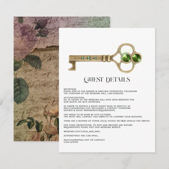 Information om Halloween Gothic Guest Tilläggskort (Fram/baksida)