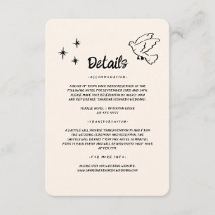 Information om hand plockade Funky Doodle Bröllop Tilläggskort