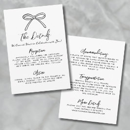 Information om hand plockade Whimsical Bröllop Tilläggskort