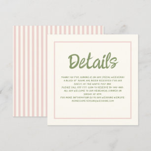 Information om handskrift av Pastel Retro Bröllop Inbjudningar