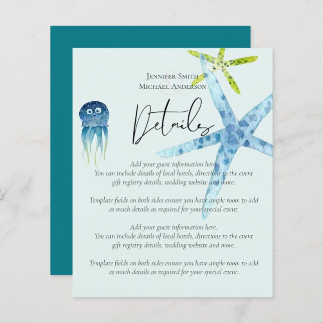 Information om hölje i BUDGGET Beach Ocean Life Br (Fram/baksida)