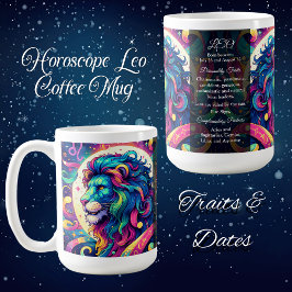 Information om Horoscope-tecken Leo | Färgbeständi Kaffemugg