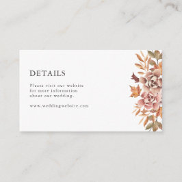 Information om hösten Blommigt Bröllop Tilläggskort