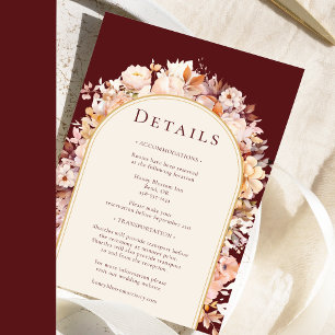 Information om hösten Blommigt Burgundy Cream Arch Tilläggskort