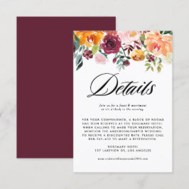 Information om hösten Blooms Garland Fall Wedding Tilläggskort