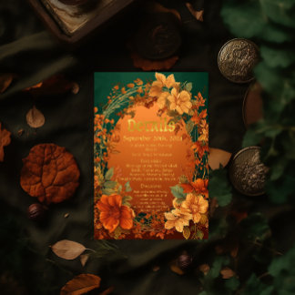 Information om hösten Elegance Druid Backe Bröllop OSA Kort