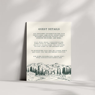 Information om Hunter Grönt Mountain Sketch Bröllo Tilläggskort