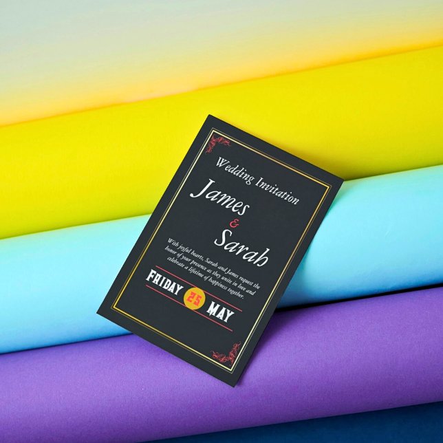 Information om inbjudan till Röda & Guld Bröllop-A (Skapare uppladdad)