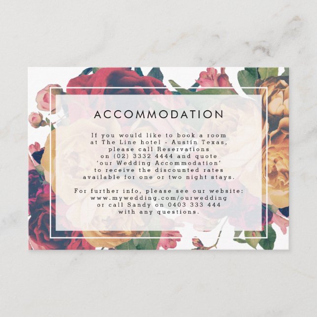 Information om INFO Boho Blommigt Modern Bröllop Tilläggskort (Framsida)