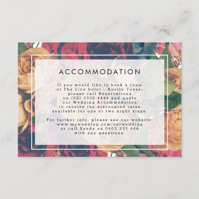 Information om INFO Boho Blommigt Modern Bröllop Tilläggskort (Framsida)