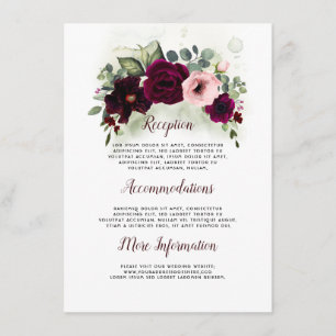 Information om informationsgäst för Burgundy Blomm Tilläggskort