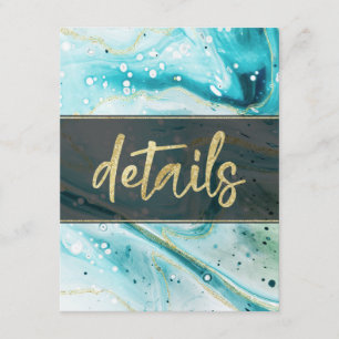 Information om Inky Stänk Teal Marble och Guld foi Tilläggskort
