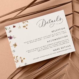 Information om Ivory Cream Boho Fall Wildblommor B Tilläggskort