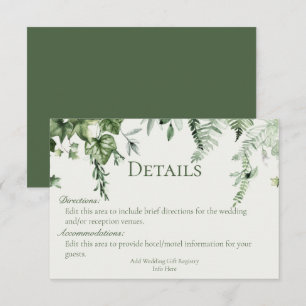 Information om Ivy & Sage Bröllop Tilläggskort