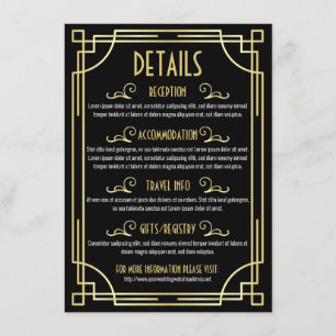 Information om Karta-bostadsinfo i Art Deco Bröllo Tilläggskort