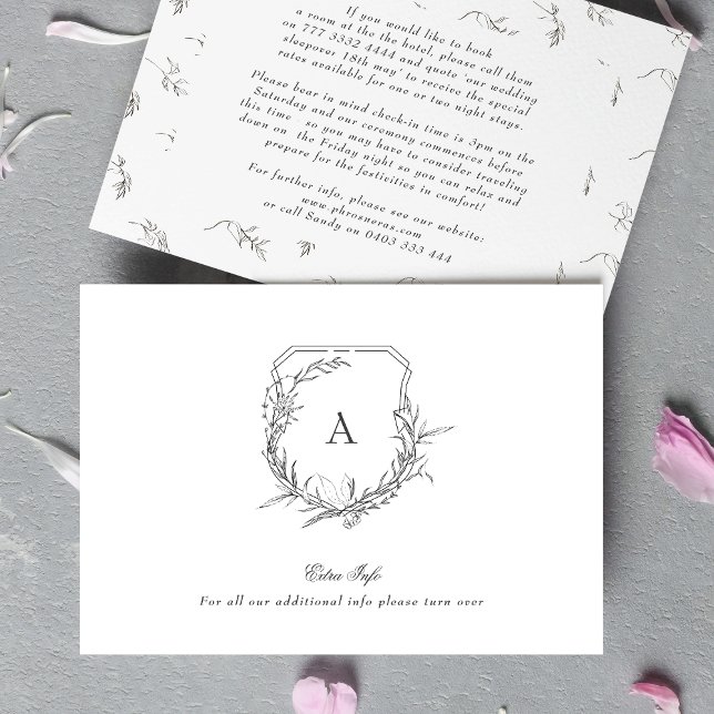 Information om klassisk botanik monogram vapensköl tilläggskort (Skapare uppladdad)