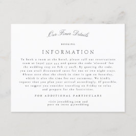 Information om klassisk Elegant, Bröllop Tilläggskort