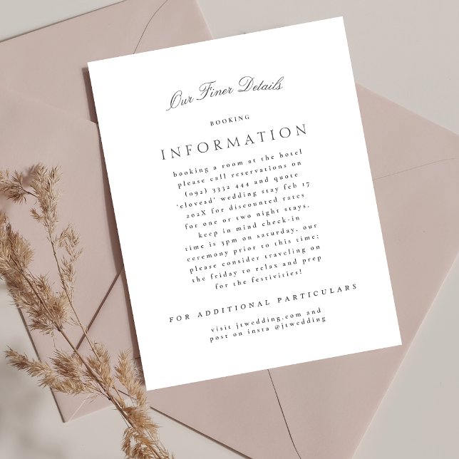 Information om klassisk Elegant, Bröllop Tilläggskort (Skapare uppladdad)
