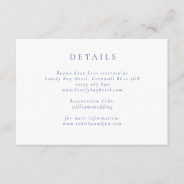 Information om klassisk minimalistisk blå och vit tilläggskort