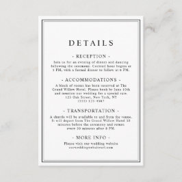 Information om klassisk Snyggt, Bröllop Tilläggskort