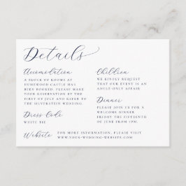 Information om klassiskt Calligraphy White Bröllop Tilläggskort