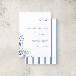 Information om klassiskt Vintage Blue Blommigt Gar Tilläggskort
