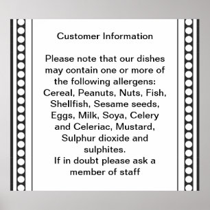 Information om kundallergi poster
