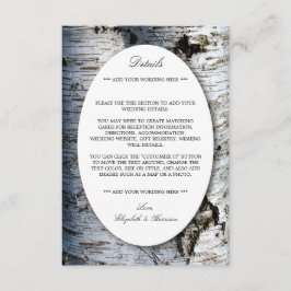 Information om land Rustic Birch Träd Bröllop Tilläggskort