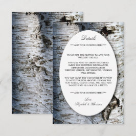 Information om land Rustic Birch Träd Bröllop Tilläggskort