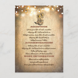 Information om Landsbyggsbröllopet Cowboy Boots Tilläggskort