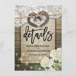 Information om Landsbyggsbröllopet för hästseshoe  Tilläggskort