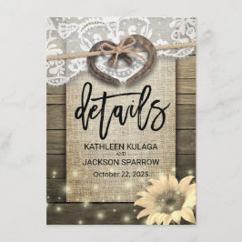 Information om Landsbyggsbröllopet för hästseshoe  Tilläggskort