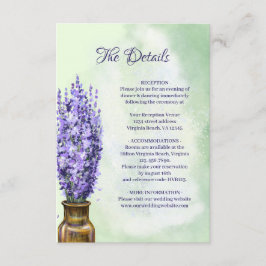 Information om Lavender Flowers Sage Grönt Blommig Tilläggskort