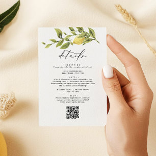 Information om Lemon Sorrento Amalfi QR Bröllop Tilläggskort