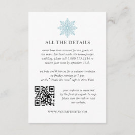 Information om Light Blue Snowflake Winter WEDDING Tilläggskort